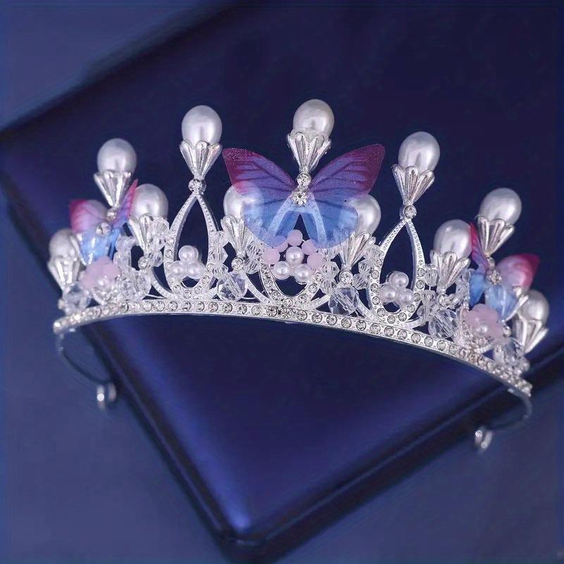 

Sweet Fashion Jewelry Hair Accessories Multicolor Pearl Crown Banquet Birthday Fashion Princess Headband Girl Kawaii Crown