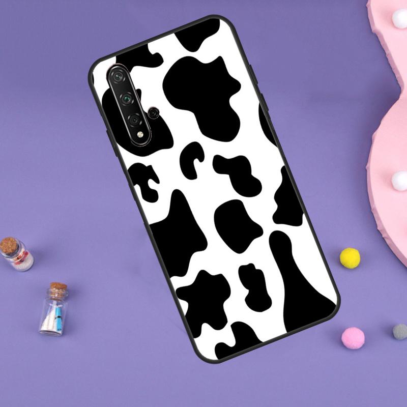 White Black Cow Print For Huawei Nova 10 9 SE 3i 7i 8i 11i 12i Y60 Y61 Y70 Y72 Y73 Y90 Y91 P20 P30 P40 Lite Case