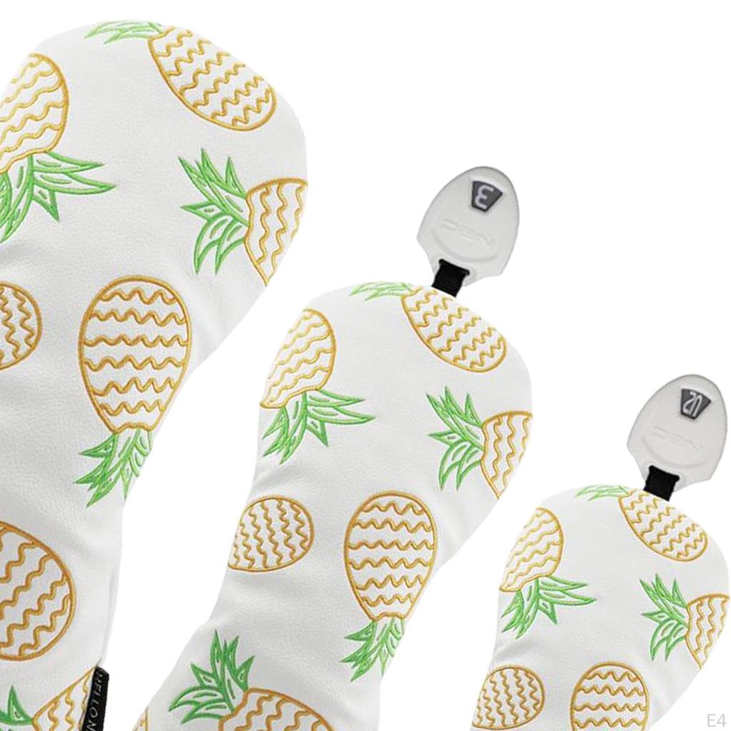 3Pcs Golf Club Head Cover Wood Headcover Wear Resistant Funny Portable Protector