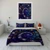 3Pcs Stained Glass Bedding Set, Purple And Blue Spiral Galaxy Print Duvet Cover + 2 Pillowcases, Large-Sized Home Decor, Gifts