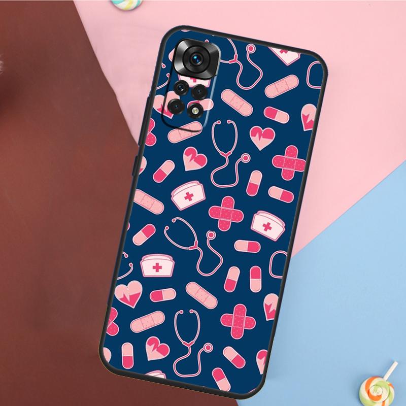 Stethoscope Heart Nursing Nurse Cover For Xiaomi Redmi Note 13 Pro 14 12 11 9 10 9S 10S 11S 12S Redmi 10C 12C 13C 14C Case