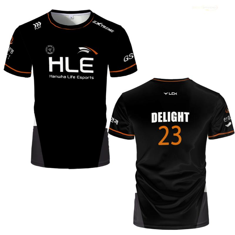 2024 Nový HLE E-sports Club Podpora Oblečení League Of Legends HLE Bílá Černá Pánská trička Uniform ESports Contest Team