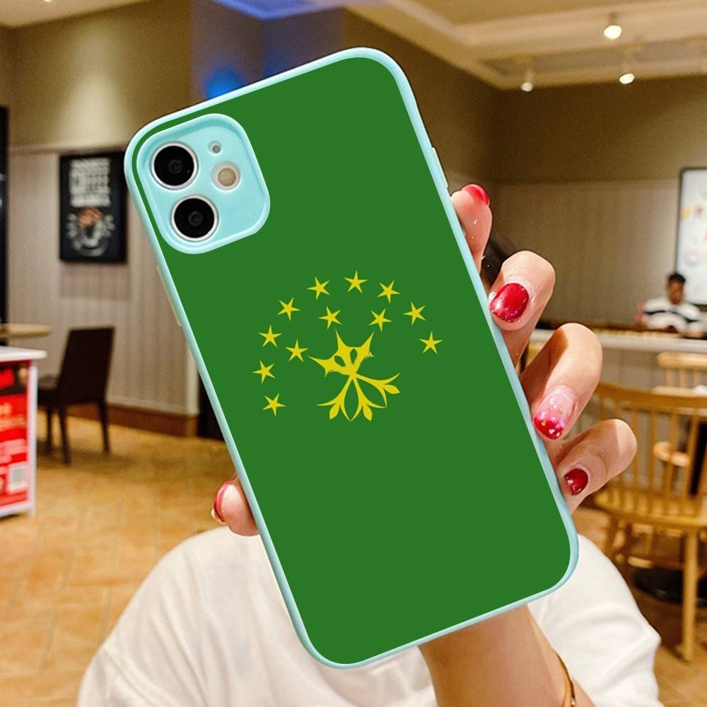 

Adygea Circassian Flag Phone Case for iPhone 14 11 12 13 Mini Pro Max 8 7 Plus X XR XS MAX Translucent Matte Cover iphone 15 plus