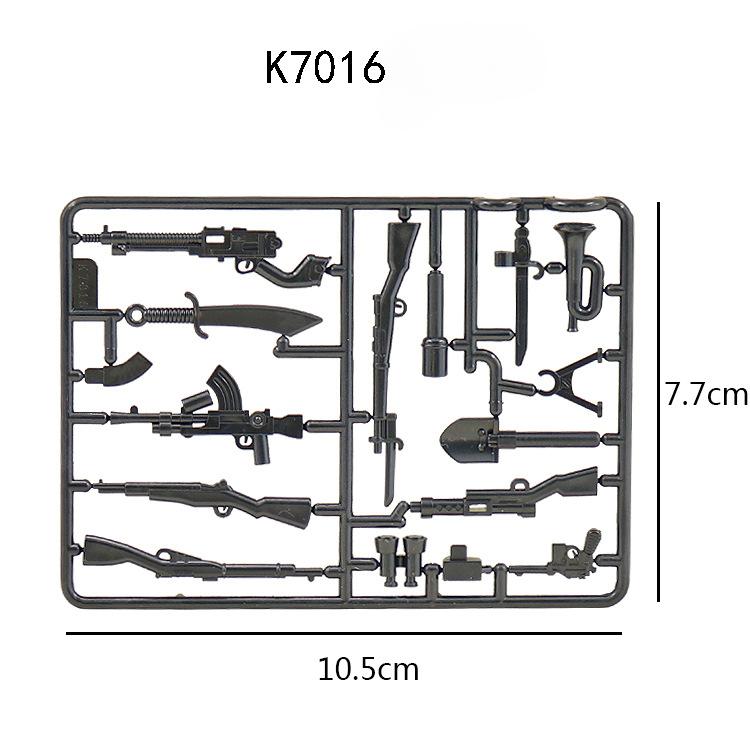 Military Building Block Doll Accessories Weapon Pieces Rifle Machine Gun Parts Toy Assembly