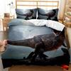 Dinosaur Bedding Set Jurassic Age Tyrannosaurus Rex Duvet Cover Set Kids Boys Queen King Full Twin White Polyester Quilt Cover