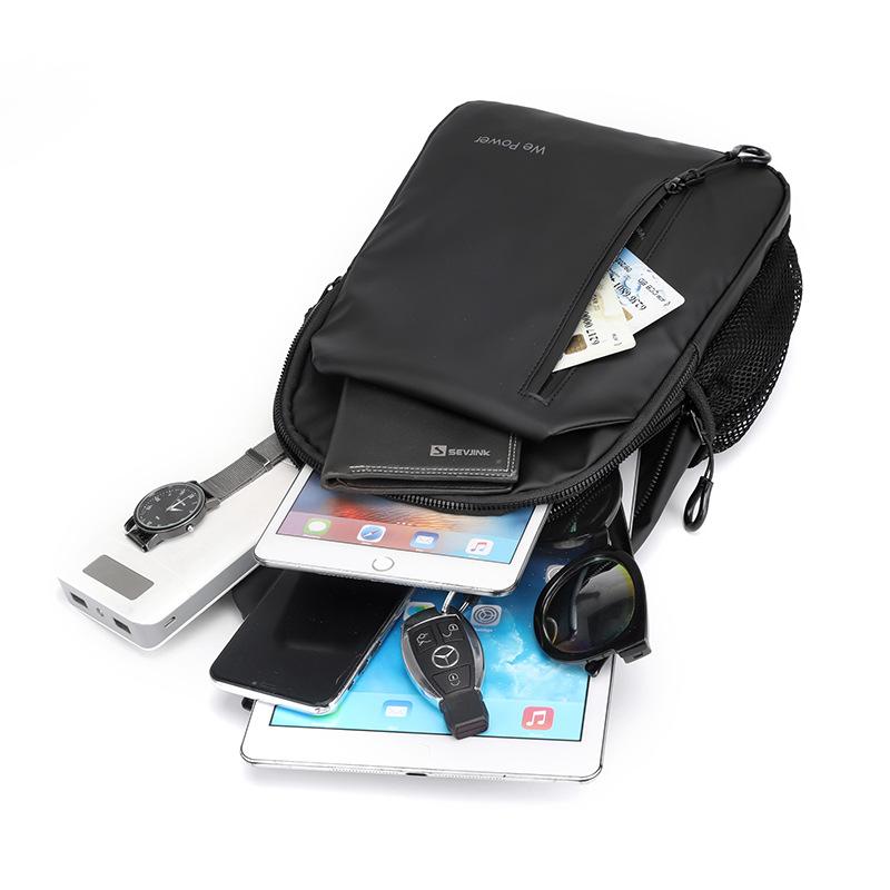 Męska torba na klatkę piersiową, podróżna torba na ramię, torba na ramię, plecak, duża pojemność, wielofunkcyjna, wodoodporna i zabezpieczona przed kradzieżą