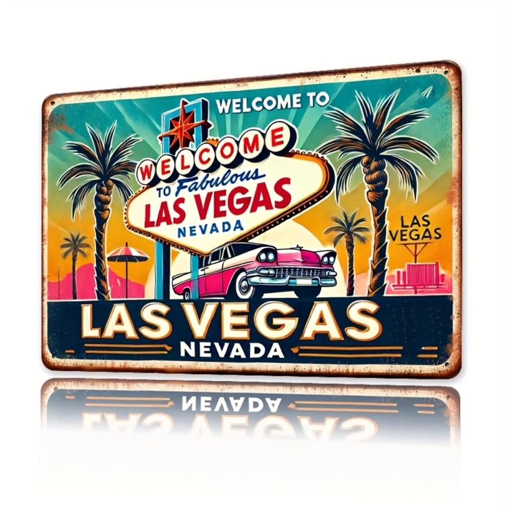 ClassicVegasDecor Las Vegas Iron Sign - Retro Neon Art - Bedroom/Bar/Hotel - Perfect Casino Gift