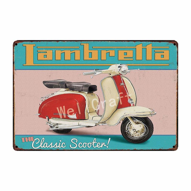 [ WellCraft ] Lambretta Motor Tin Sign Home Wall Plaque Painting Store Decor 20*30 CM FG-204