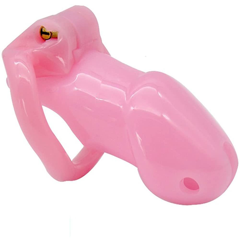 Male Chastity Cage with 1 Brass Locks Adjustable Silicone Cock Cage with 4 Rings for Male Penis Exercise