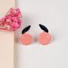 Pink pomegranate stud earrings cartoon cute delicate small temperament elegant