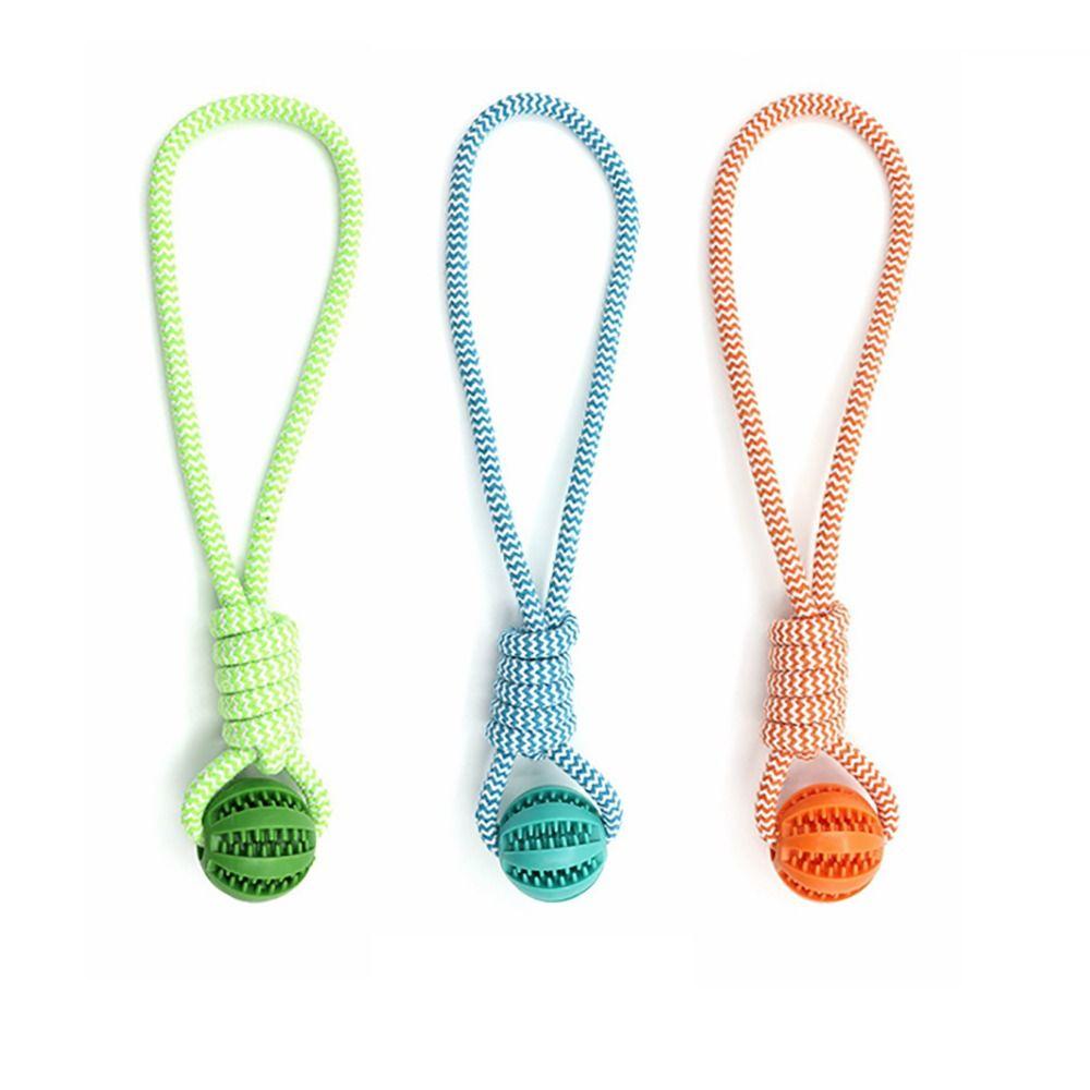 Bite-resistant Dog Slow Feeder Ball Pet Tooth Cleaning Dog Chewing Toys Fun Rope Knot Dog Toys  Cat