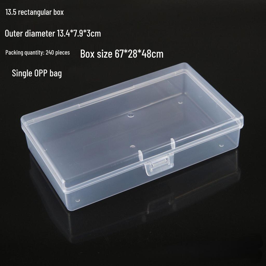Rectangular Transparent PP Plastic Storage Box for Stationery, Cards, Hardware, Jewelry, and Fishing Gear