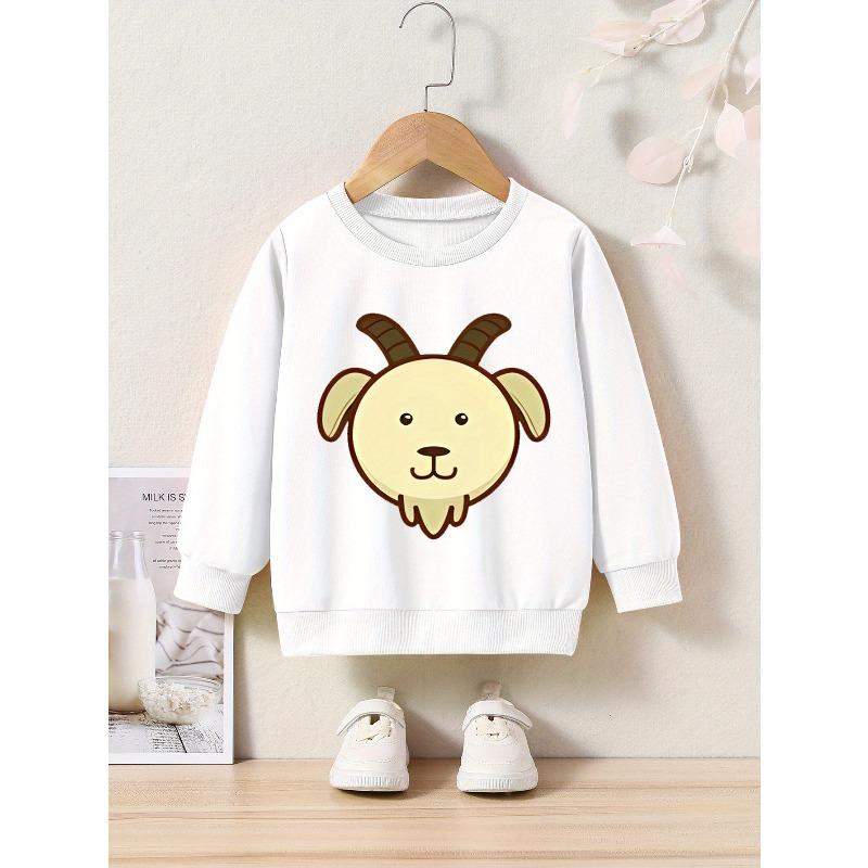 Spring and Autumn Cartoon Print Round Neck Sweatshirt Sportswear