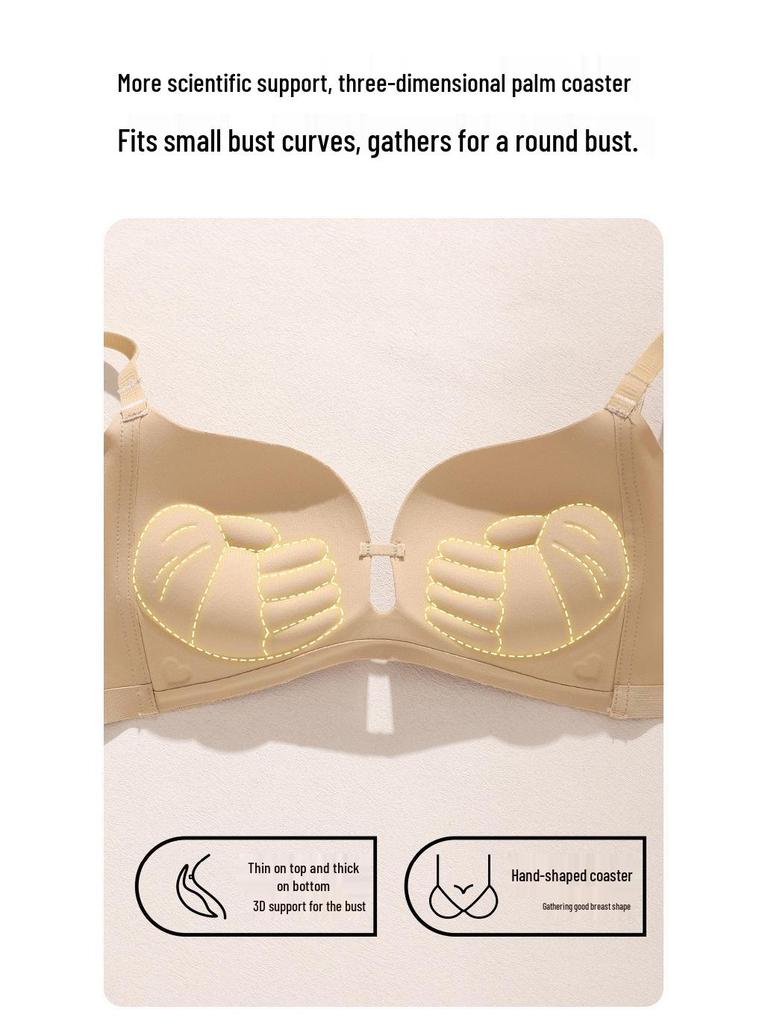 Women's Seamless Underwear: Comfortable Uplift Bra for Smaller Chests – Anti-Sagging, Wire-Free, Side Support.