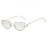 Half Frame Metal Cat's Eye Retro Elegant Ladies Fashion Sunglasses Suitable for Summer Vacation Beach Accessories