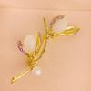 Magnolia Brooch: Hetian Jade & Freshwater Pearl, Chinese Style Mother's Day Gift
