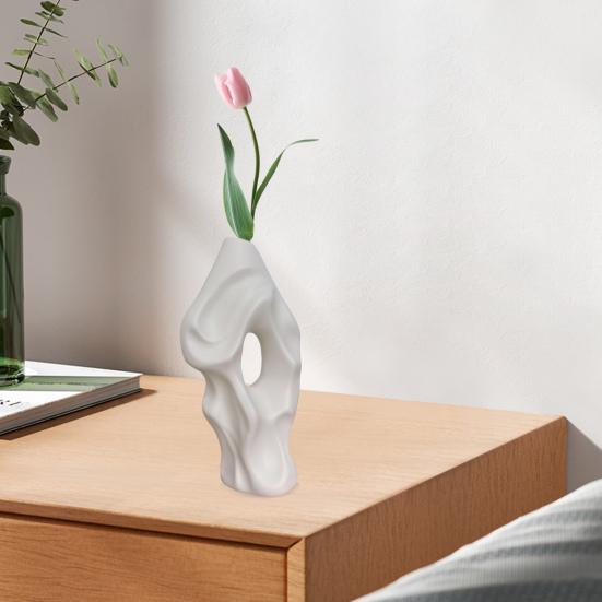 Wazon na kwiaty z tworzywa sztucznego w stylu vintage, minimalistyczny pojemnik na kwiaty w stylu chińskim, dekoracyjny wazon na rośliny kwiatowe, ozdoba stołu do domu i biura