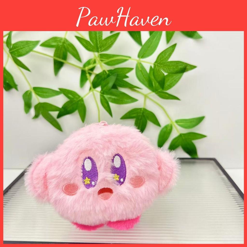 Plush Kirby Coin Purse Keychain Star Eye Embroidery Design For Gift Kids