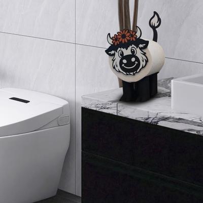 1/2Pcs Cow Shape Toilet Paper Holder Large Capacity Farmhouse Style No Assembly Napkin Organizer Bathroom Decor