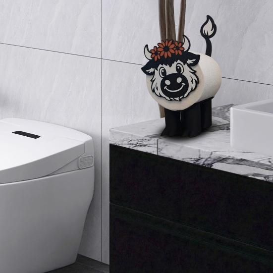 1/2Pcs Cow Shape Toilet Paper Holder Large Capacity Farmhouse Style No Assembly Napkin Organizer Bathroom Decor