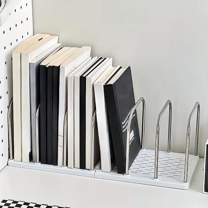 PP Material Desktop Bookshelf | Non-Slip Base  Modern Minimalist Office Desk Organizer Shelf  |  Study Table Storage Rack