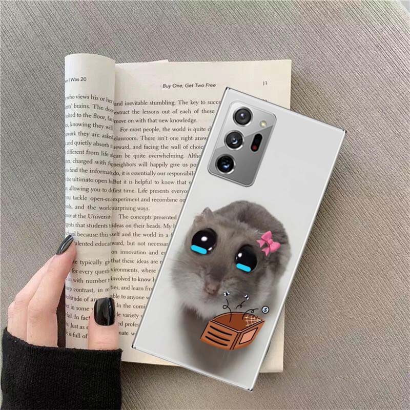 Funny Sad Hamster Meme Phone Case For Samsung Galaxy S25 Edge S24 S23 FE S22 S26 Ultra S21 S20 S10 Plus Capa Soft