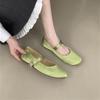 Satin French Temperament Round Head Flat Bottom Mary Jane Single Shoes Women's 2025 Autumn New Evening Breeze with Skirt Ballet Shoes