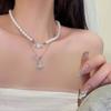 Saturn Pin Pearl Necklace Light Luxury Niche High Sense Collarbone Chain Temperament Versatile Choker Neck Chain Accessories