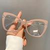 KAMMPT Oversized Cat Eye Glasses Women 2023 Stylish Vintage Blue Light Blocking Eyewear New Non-prescription Optical Eyeglasses