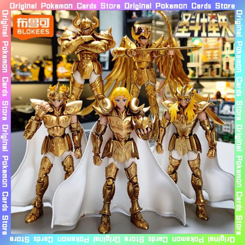 Blokees Saint Seiya CHAMPION CLASS Mu Aiolia Anime Assembly Action Model Toy Collectible Hobbies Statue Desktop Birthday Gifts