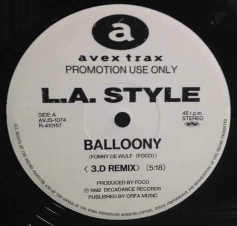 

12inch Record L.A. STYLE - Balloony (Remix) AVJS1074 Avex Trax 1993 Japan Dance & Electronica Used
