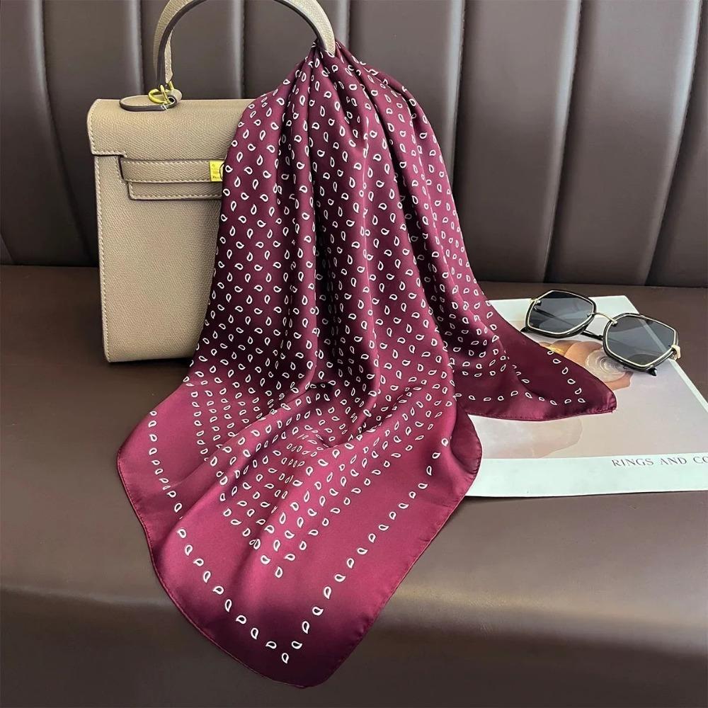 Fashion Luxury Brand 70cm Silk Feel Square Scarf Women Neck Tie Female Hair Bandana Headkerchief Shawl Wrap Hijab Echarpe