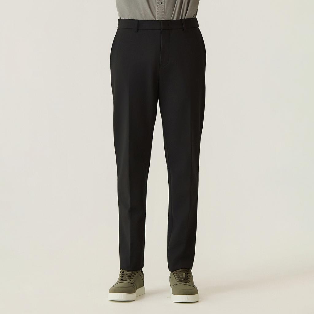 FERRAROMILANO Cotton Blend Stretch Slacks Black (Am0Fbps30139)