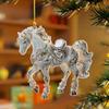5PCS Modern Horse Ornaments White Acrylic Flat Hanging Decor Home 2026 New Year Christmas Tree Decoration Simple Style Gift Set