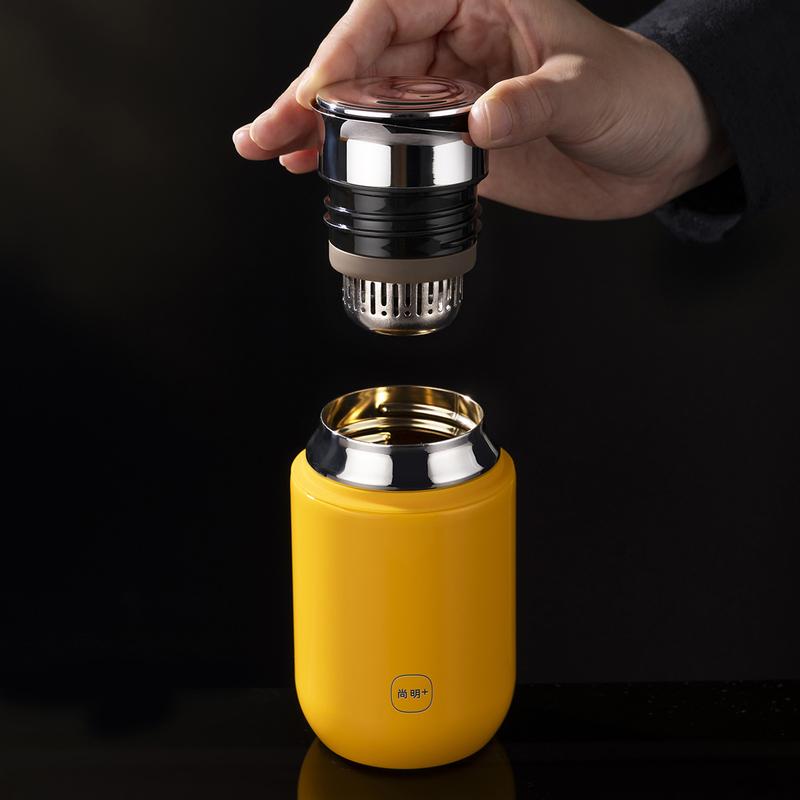 Taza portátil para té, agua, café, botella, taza con filtro incorporado, 160 ml, calidad premium, acero inoxidable 316
