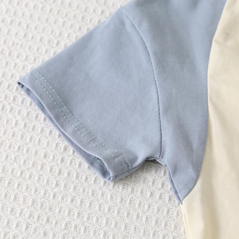 0-5-year-old Children's Short Sleeved Set Boys' Casual Printed Top+denim Shorts Two-piece Set Cute Baby Clothes