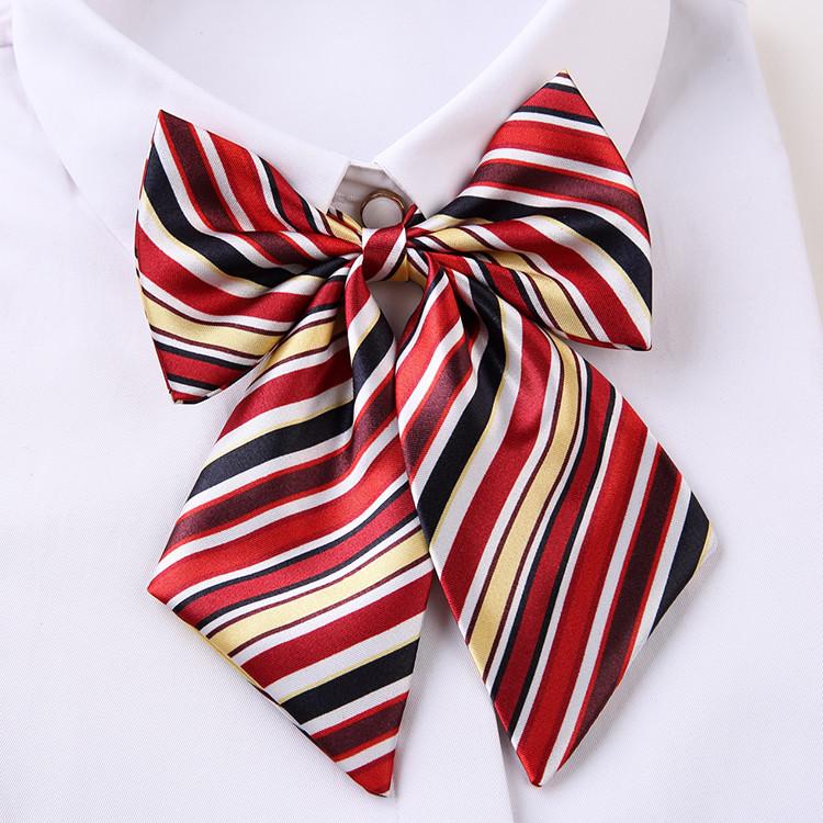 Professional Blended Fabric Neck Flower With Striped Pattern For Office Uniforms And Hospitality