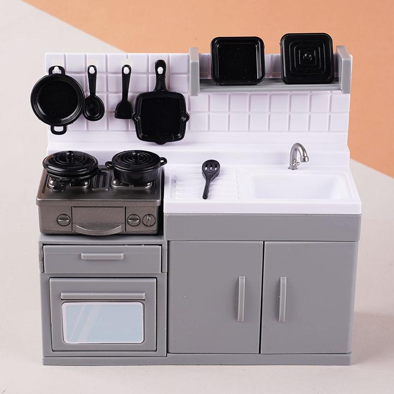 

1 Set Compact Kitchenware Kit Mini Model Stove Kitchen Scene Simulation Children S Doll Play Home Toy Ornament For Playtime Fun A3