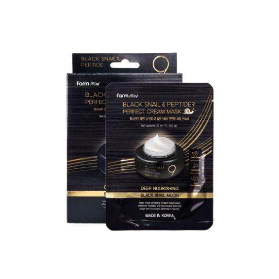 

Farmstay Black Snail & Peptide 9 Perfect Cream Mask Anti-Aging & Hydrating Care 1 Box (10 Sheets)