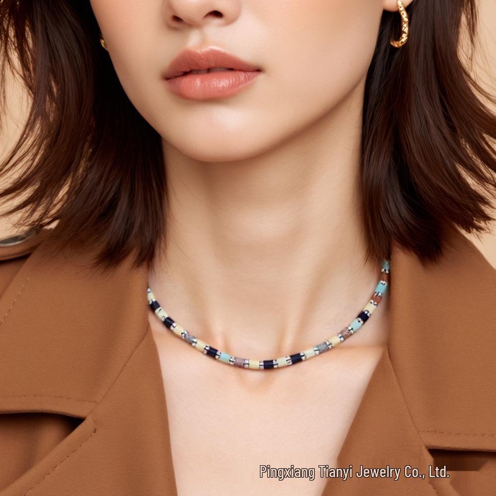 Dopamine Hip-Hop Clavicle Chain in Vibrant Ethnic Style