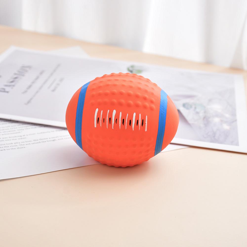Squeaky Latex Rugby Football Dog Toy - Durable Chew & Stress Relief