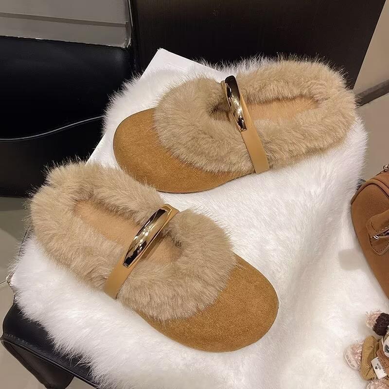 

Mao Mao Boken half slippers women s outer wear 2025 new winter one-pedal warm and comfortable lazy bag head cotton mop 40