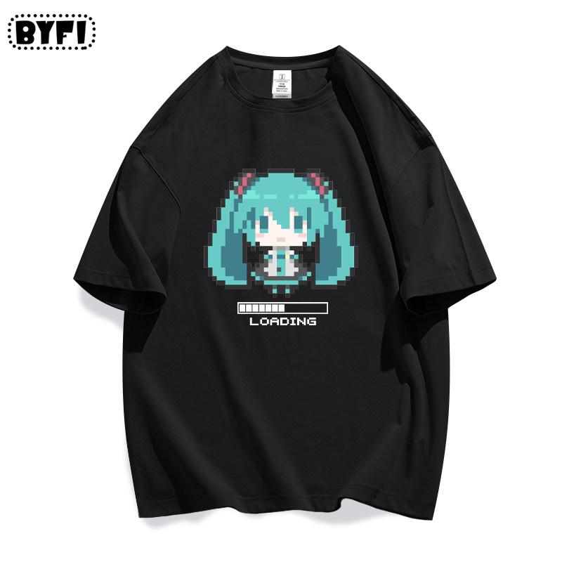 Hatsune Miku Miku Pixel Short Sleeve Adult Children's T-shirt Loose Half Sleeve Anime Creative Clothes
