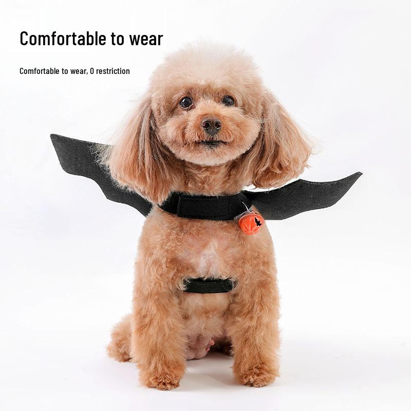 Cat and Dog Halloween Costumes: Bat Wing Bell Style Pet Clothes