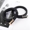 Vintage Korean Waist Strap Leather Belt Trouser Dress Decoration Thin Waistband Metal  Buckle