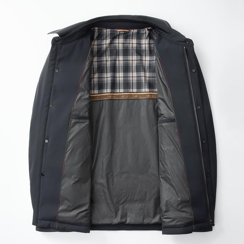 Mens Winter Down Jacket Lightweight Style Turn-Down Collar Casual Warm Coat 85% Nylon 81-85% Duck