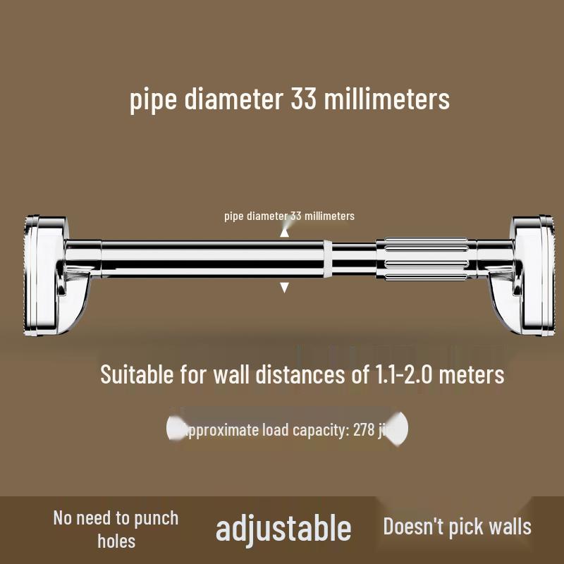 Retractable No-Drill Balcony Clothes Drying Rod, 304 Stainless Steel Hanger for Home Use