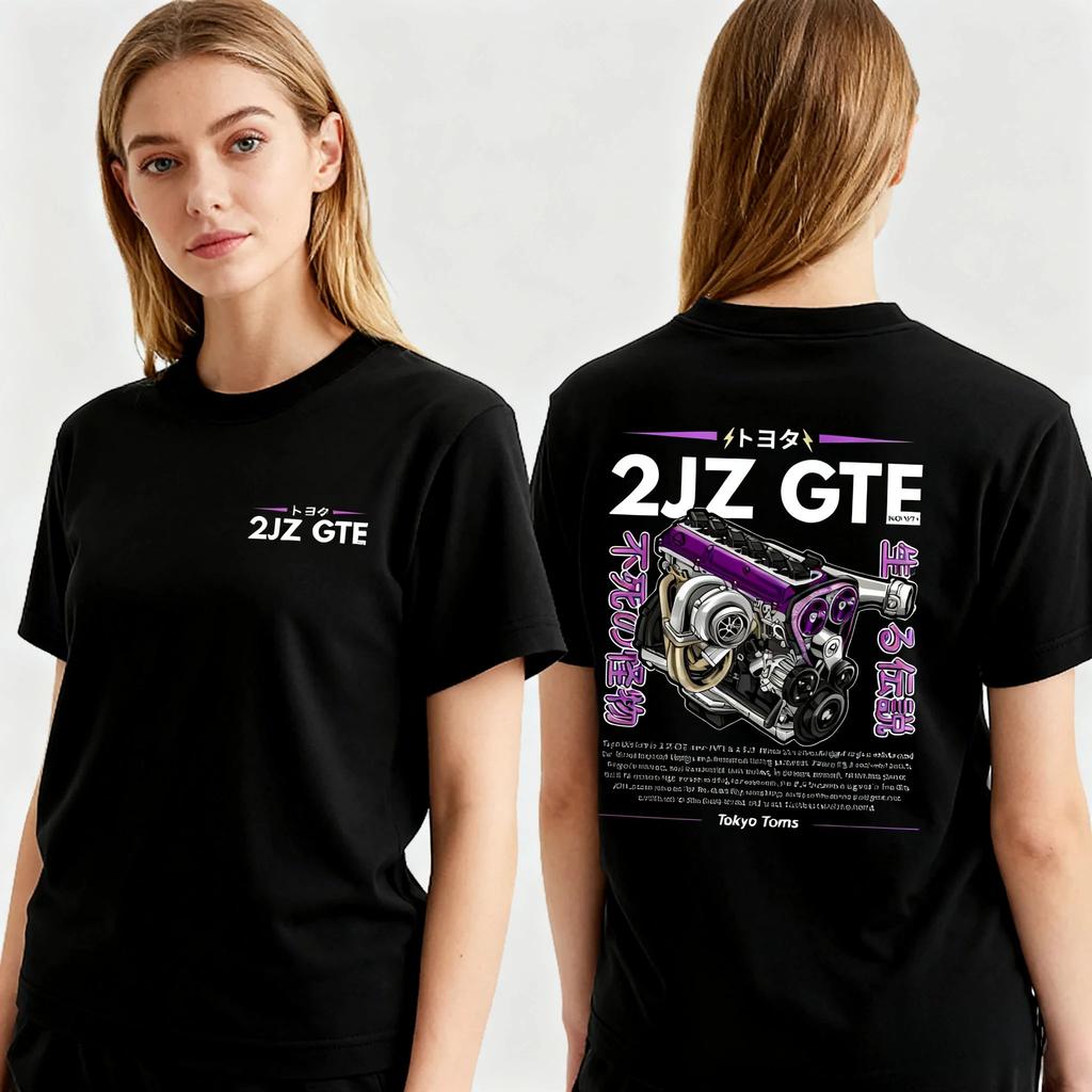 Japanische Autokultur T-Shirt Tokio T-Shirt 2JZ GTE T-Shirt Motor T-Shirt JDM Auto Geschenk 2JZ Motor T-Shirt Auto Typ T-Shirt Geschenk Unisex