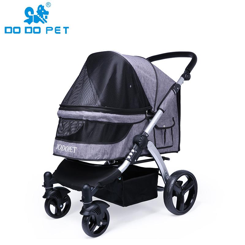 Luxury High-View Pet Stroller for Large Dogs and Multiple Cats Walking Stroller (Gray,medium and large) серый