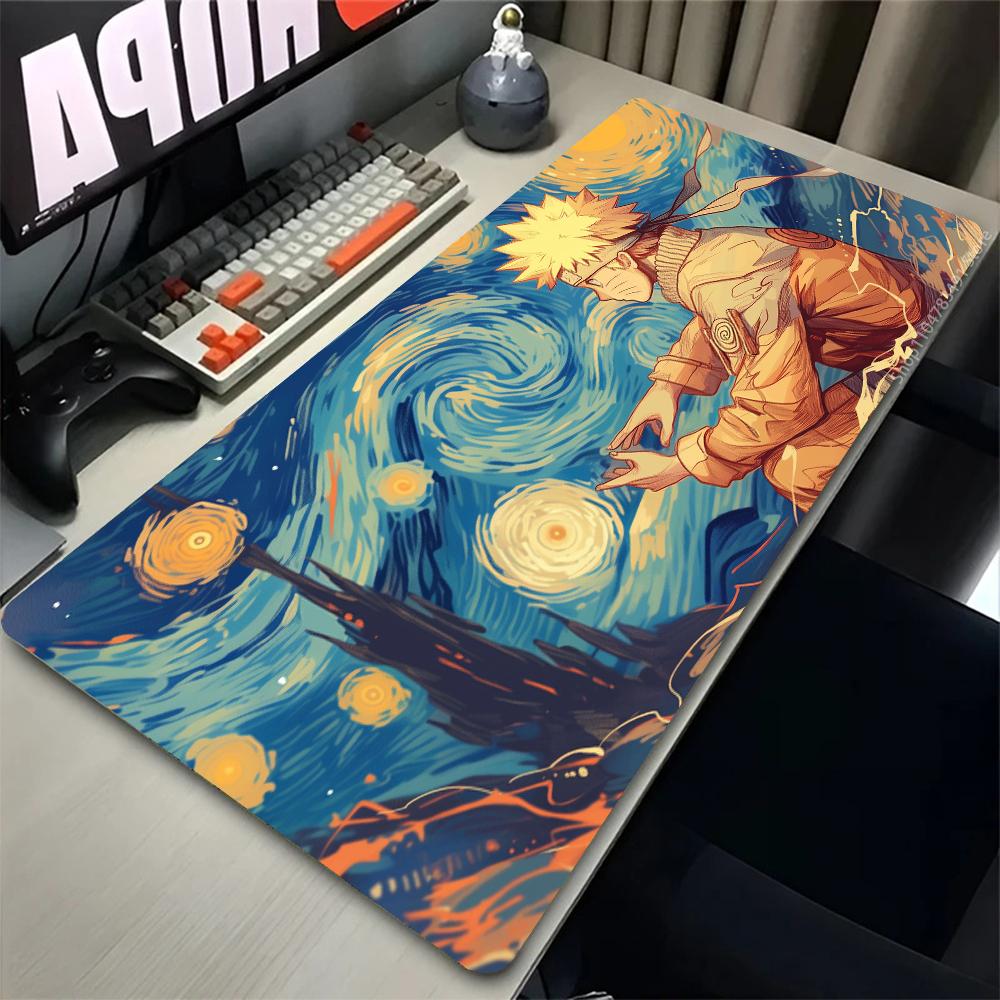 Gaming Mouse Pad PC Black And White Rubber Desk Mouse Mat Japan Anime Naruto Uzumaki Mousepad Laptop Gamer Cabinet Keyboard Pad 30x60x0.2cm
